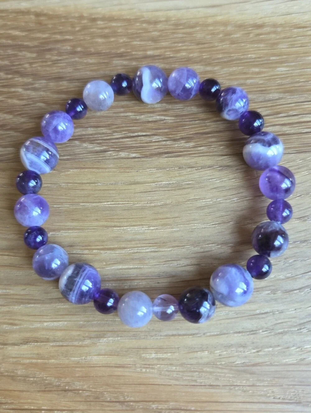 Amethyst Beaded Stretch Bracelet | Handmade